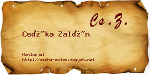 Csóka Zalán névjegykártya